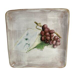 Crate & Barrel Cheese Plate Grapes Grape Bundle Wedge Serving Dish Ceramic Italy